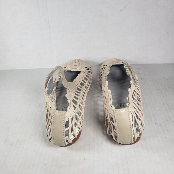 Ruby Label Women Woven Beige Lattice Mary Jane Flats Size 36 US 5/5.5 - Picture 3 of 8